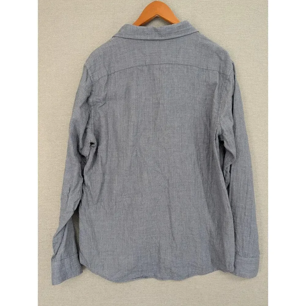 Banana Republic Mens Blue Cotton Untucked Fit Button Down Shirt Large -072618